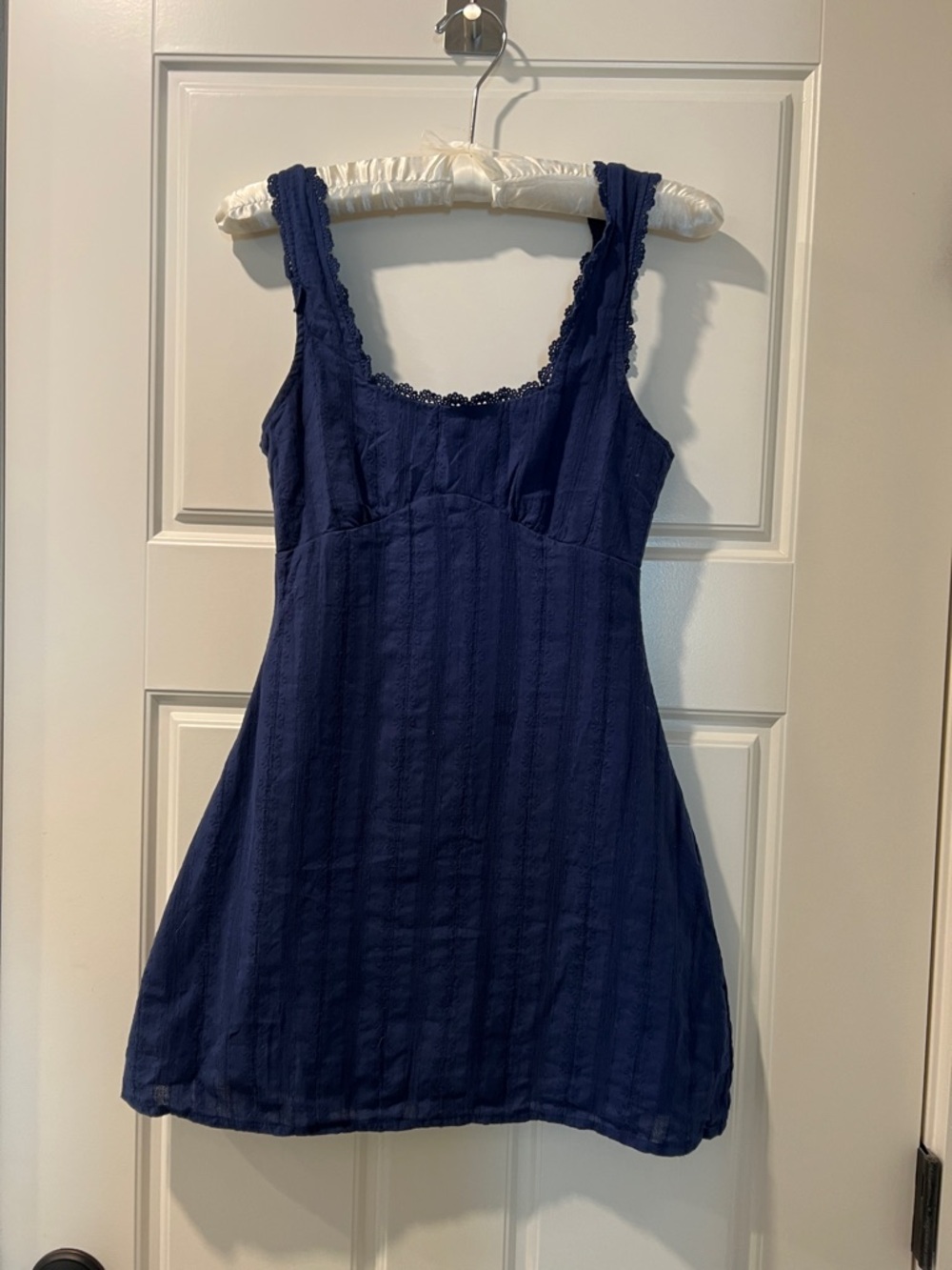 Princess Polly Navy Lace-Trim Sleeveless Dress